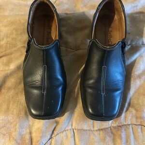 Josef Seibel Men's Black Leather Loafers